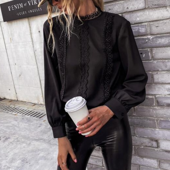 Luxe Classic Lace Solid Work Minimalist Top - Picture 4 of 10